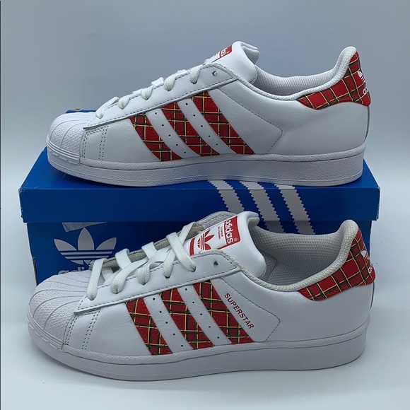Adidas Originals Superstar "Plaid" White Red Skate - Picture 9 of 16
